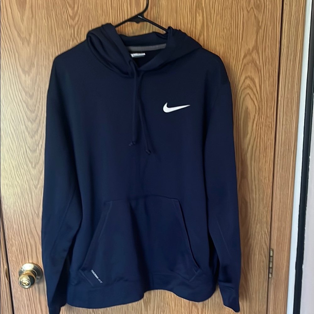 Nike Dark Blue Sweatshirt with Athletic Fit and Ribbed Cuffs